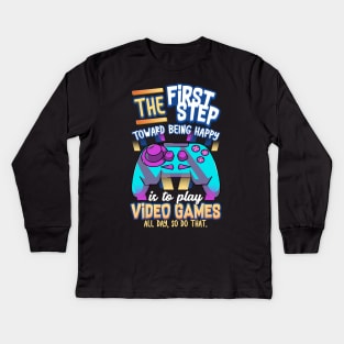 Video Gamer Kids Long Sleeve T-Shirt